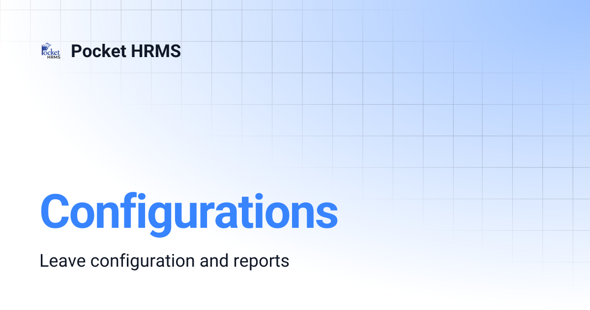 Configurations | Pocket HRMS
