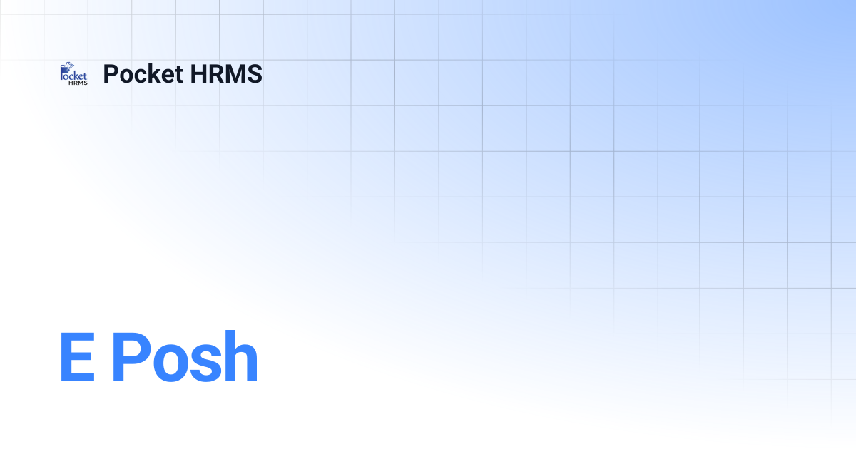 E Posh | Pocket HRMS